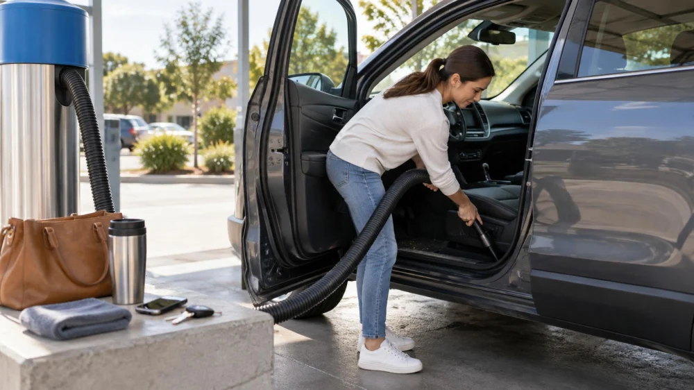 Car Wash Vacuum Bay: Belongings, Attachments, and Time
