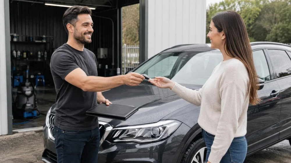 Car Wash Return Handoff: Fuel, Photos, Keys, and Receipt