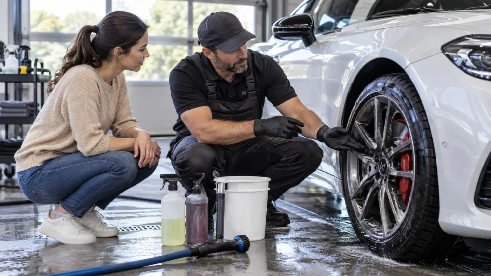 Car Wash Wheel Cleaner: Material, Dwell Time, and Rinse