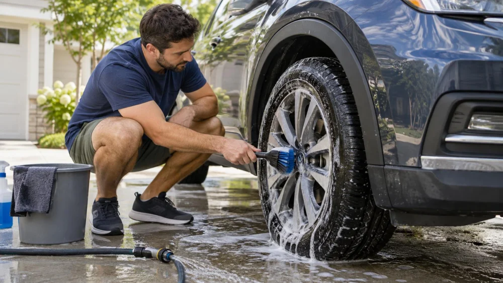 Car Wash Wheel Cleaning: Cool Surface, Tools, and Rinse