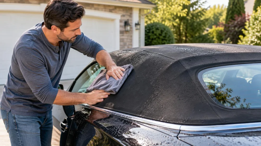 Convertible Roof Wash: Seals, Fabric, and Drying